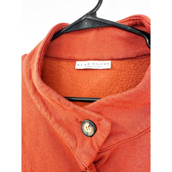 Bryn Walker Orange Button Front Bell Sleeve Collarless Bamboo Jacket Size Small - Picture 3 of 5